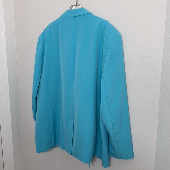 COLLUSION Unisex Oversized Blazer in Turquoise Sz 3XL - Picture 4 of 9